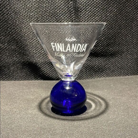Finlandia Vodka Martini Glass with Blue Base - Picture 1 of 6